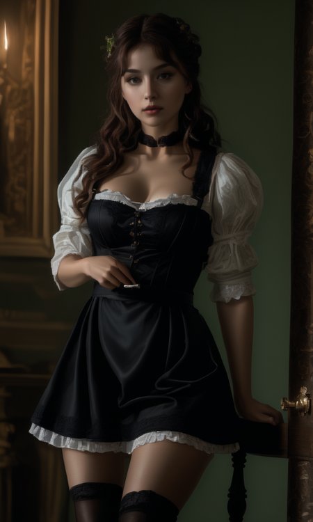 cinematic still (masterpiece,best quality:1.2), high detailed,realistic,, (midshot:1.2),1girl, bellissima, a very sexy maid in black knee-highs standing on a chair . emotional, harmonious, vignette, 4k epic detailed, shot on kodak, 35mm photo, sharp focus, high budget, cinemascope, moody, epic, gorgeous, film grain, grainy, (masterpiece), (best quality), (ultra-detailed), (masterpiece,best quality:1.2), high detailed,realistic,, (midshot:1.2),1girl, bellissima, a very sexy maid in black knee-highs standing on a chair, illustration, disheveled hair, detailed eyes, perfect composition, moist skin, intricate details, earrings, by wlop, photograph (masterpiece,best quality:1.2), high detailed,realistic,, (midshot:1.2),1girl, bellissima, a very sexy maid in black knee-highs standing on a chair, 50mm . cinematic 4k epic detailed 4k epic detailed photograph shot on kodak detailed cinematic hbo dark moody, 35mm photo, grainy, vignette, vintage, Kodachrome, Lomography, stained, highly detailed, found footage, (masterpiece,best quality:1.2), high detailed,realistic,, (midshot:1.2),1girl, bellissima, a very sexy maid in black knee-highs standing on a chair, intricate, elegant, highly colorful, dynamic, vibrant color, open background, divine, glowing, strong dramatic cinematic light, sharp focus, inspired