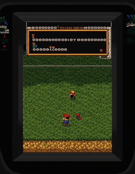 PonyXLV6_Scores , gmgzzz, solo, fake screenshot, 1boy, english text, hat, video game, pixel art, game gear, <lora:GameGearPDXL:1>