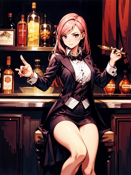 high_resolution,best quality,detailed background,girl,magician, bar,