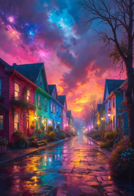 Rainbow village, Vibrant Glow