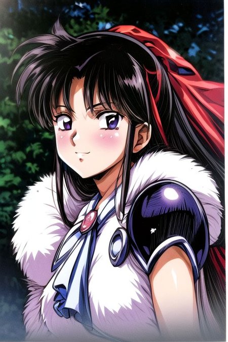 best quality 1girl Setsun4 solo long hair,  (night time) forest background black hair very long hair purple eyes multicolored hair armor, small, (fur trim) (medium body),<lora:EMS-179-EMS:0.800000>,<lora:EMS-293862-EMS:0.800000> bow, hair_bow, hair_tubes, red_bow, brown_hair, long_hair, bangs, ascot, frilled_bow, yellow_ascot, blush, smile, hair_between_eyes, athletic, armor, miko,  Smiling, happy, dragoon helmet, (helmet)