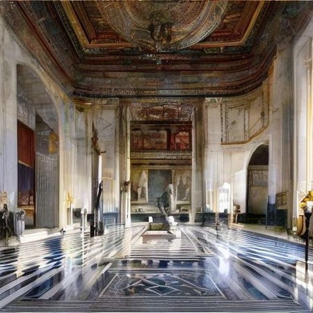 (masterpiece:1.2), (best quality,:1.2), 8k, HDR, ultra detailed, ((photorealistic)), professional light, cinematic lighting, fashion photography, ambient lighting, face lighting, <lora:detail_slider_v4:1>, Fantasy picture, OverallDetail, large ancient room with a marble table, and with a statue on the floor in the middle, RomInt, <lora:RomanInterior-10:1>, epiCPhoto