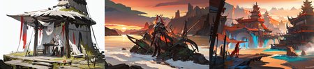 highly insanely detailed, masterpiece, top quality, best quality, highres, 4k, 8k, RAW photo, (very aesthetic, beautiful and aesthetic), 
__lazy-wildcards/subject/env-bg/SavageVerse/prompts__, 
<lora:SavageVillage-10:0.8>, 
(1girl:1.3), 
solo focus, 
($(char-skin-tanned-dark-black-bronze-001):1.1), 
(__lazy-wildcards/char/haircolor__), 
__lazy-wildcards/dataset/background__,âââ