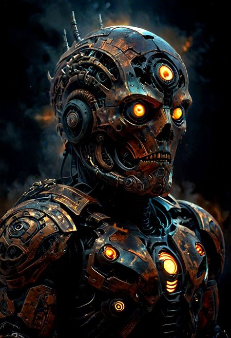 fantasy stormtrooper, cyborg, scifi, robot, muscular, big pauldrons, last war, epic scifi armor, 
fractal art, dark art, realistic,
tribal aesthetic, Impromptu dissection was performed under less-than-optimal lighting conditions,
best quality, masterpiece, detailed, intricate detail, photorealistic
