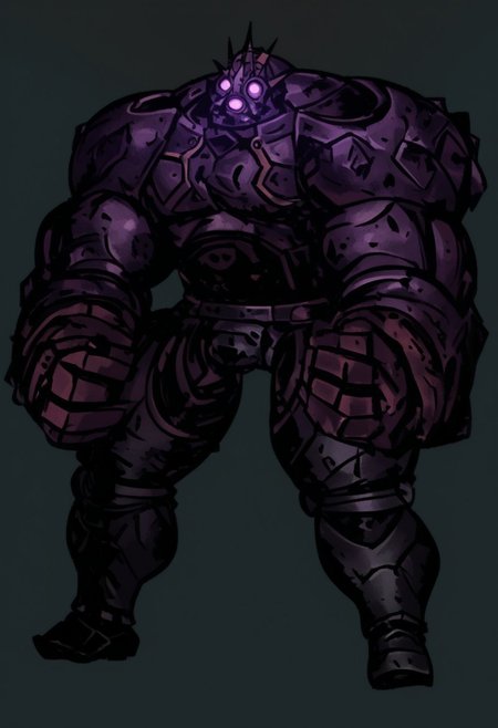 solo, giant knight, Gol3em, Rock Golem, Magma Golem, Earth Golem, Ice Golem, Robot, Glowing Eyes, body suit, kravotz, comicish artwork in dgst artstyle, simple background