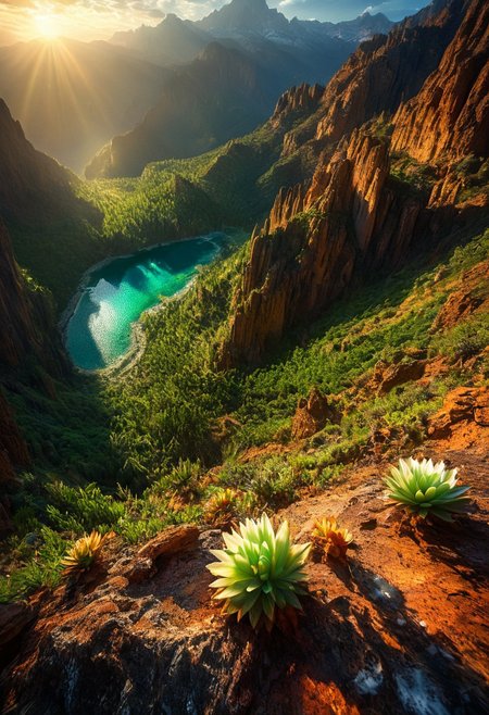 ultra HD, high quality, 4K, score_9, score_8_up, score_7_up, photo, extremely detailed, 8k, high quality, Source_photo, real photo, sharp, highly detailed and hyper realistic,masterpiece, masterpiece, best quality, vivid colors, high quality, RAW photo, (fantasy landscape:1.2),(surreal landscape:1), Airborne perspective, sweeping panoramic vista of a multifaceted natural collage: lush emerald forest, arid sunlit desert, majestic snow-capped mountains, radiant coastal cliffs, and deep verdant valleys. Intricate textures, 8k masterpiece quality, vibrant color gradients, dramatic lighting, soulful atmosphere. Close-up details of dewdrop-kissed petals, weathered bark, and rich natural fibers; dynamic eye-level, low-angle, and tracking compositions emphasizing refined spatial harmony and breathtaking scale. Ethereal hues, crystalline reflections, sublime natural mosaic, timeless tranquility, and elemental splendor, hyper-detailed realism, 8k quality, masterpiece clarity, spatial composition, subtle interplay of shadows and luminous highlights, epic landscape, colorful scenery,
, detailmaximizer, midjourneyv6.1,