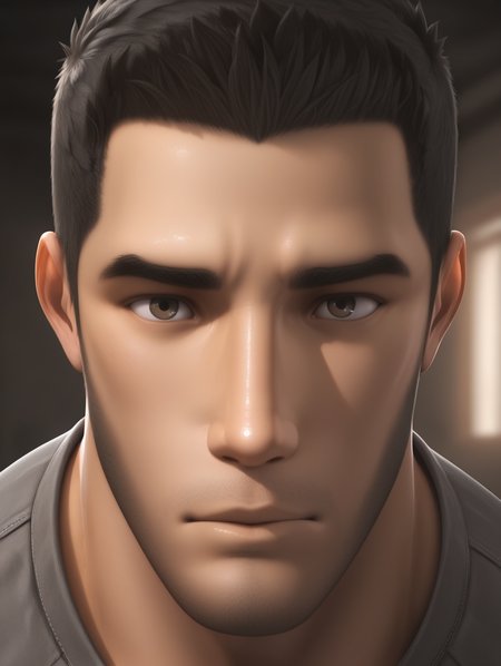 masterpiece, best quality, amazing quality, Marc, 1 boy, solo, male focus, bara, face focus, close up, full face