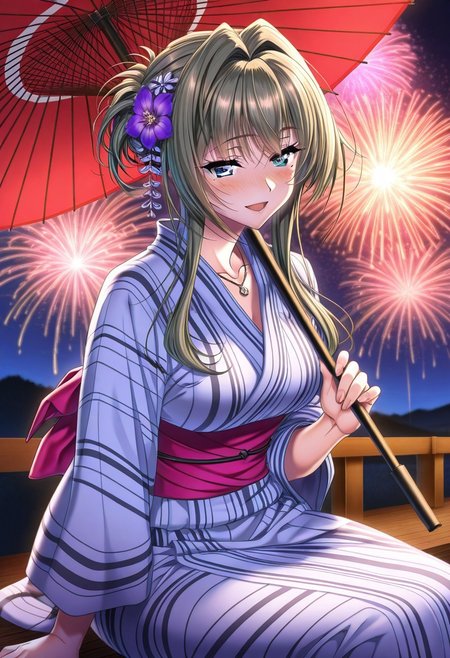 masterpiece, best quality, newest, highres, uncensored, 1girl, yokota mamoru style,1girl, slender face，motion lines,blush,torogao,looking at the viewer,seductive smile
Kanbayashi Mizuki,Blonde Yellow Hair, Intake Hair, Long Hair, Sidehair,Grey Eyes,Heterochromia, Tsurime, Violet Eyes,Medium Breasts, One Mole,Slim,Pendant Necklace
1girl,solo
1girl, japanese clothes, kimono, fireworks, solo, mole under eye, umbrella, open mouth, smile, sitting, mole, night, hair ornament, flower, yukata, brown hair, sash, obi, hair flower, blush, 1girl, japanese clothes, kimono, fireworks, solo, mole under eye, umbrella, open mouth, smile, sitting, mole, night, hair ornament, flower, yukata, brown hair, sash, obi, hair flower, blush