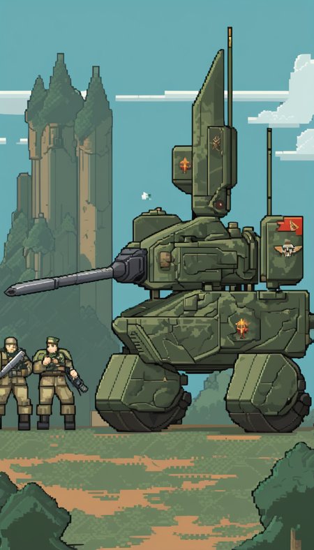 pixel-art Astra militarum, scenery, detailed background, masterpiece, best quality, high quality, absurdres <lora:astra_militarum_xl_v1:1> . low-res, blocky, pixel art style, 8-bit graphics