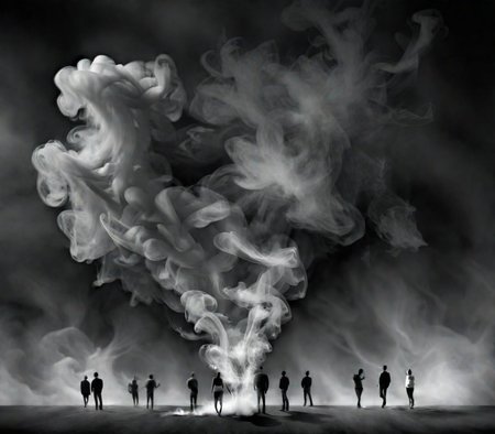 <lora:Smoke_XL:1> landscape of people in the form of smoke_xl