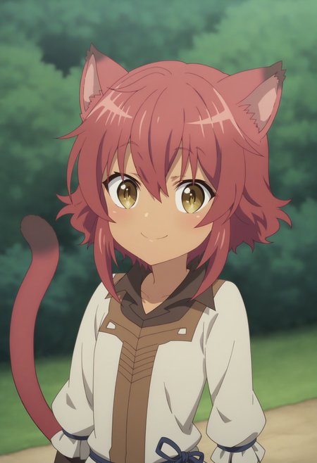 score_9, score_8_up, score_7_up, score_6_up, score_5_up, score_4_up , anime coloring ,BREAK source_anime, anime,screencap,
 1girl, solo, choujinroux, layered sleeves, shirt, cat girl, skirt, white thighhighs, boots, <lora:PonyXL Choujin Roux V1:1>
outdoors, upper body,
smile, looking at viewer,