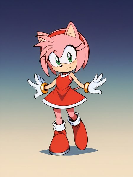 score_9, score_8_up, score_7_up, score_6_up, source_anime, zPDXL, <lora:ALTXL_pony_0061_8:1>, BREAK
1girl, solo, full body, <lora:Sonic_OVA:1> sonic_ova, Amy Rose, little girl, shortstack, flat chest, red dress, red boots, white gloves, gold bracelet,