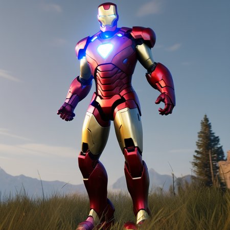 iron man suit in red dead redemption 2, cinematic, photorealistic, axe
