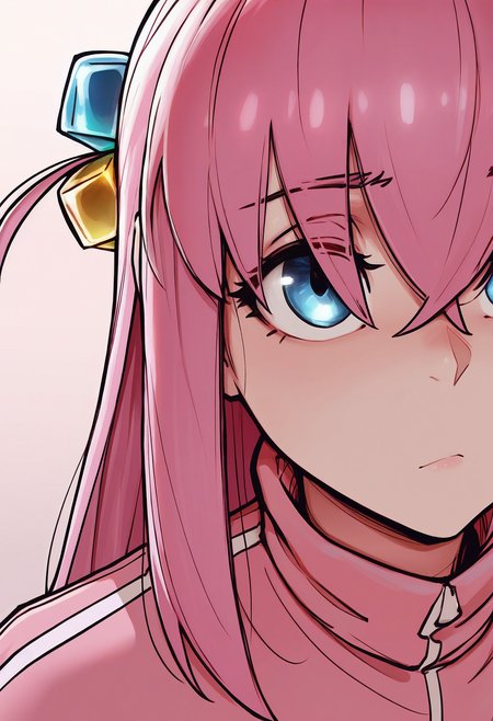 1girl, solo, gotoh hitori, portrait, track jacket, 
masterpiece, best quality, <lora:bbcchan-guy90-Illust-Lycorisv1:1> nahcbb