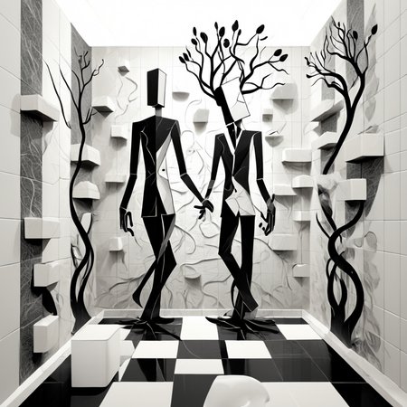 carved relief, 3d, sculpture, exquisite, black and white, elegant, minimal, decadence, beautiful,willow and tulip, clouds, water, flowers, roots and trunk entertwined, repeating pattern, tiled, bathroom walls
 <lora:artfullyWHIMSICAL_SDXL_V1:1>, artwhmscl
abstract sketch of a whimsical cartoon male illusionary geometric abstractionists, with transparent layers, on a white background, using lines and cubes, in the style of a sketching style, as digital art, with high resolution, without shadows, with a simple composition, of a modern design, with clean lines, with high contrast, using a monochromatic color scheme, with a depth of field effect, using perspective effects, with technical drawing elements, conceptualizing a theme based on the subject