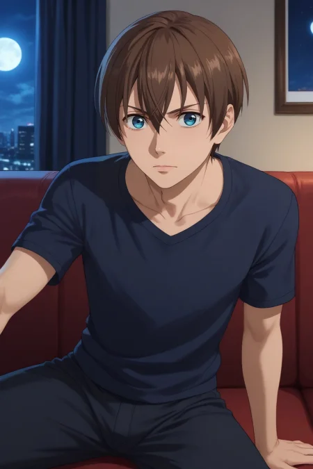 score_9, score_8_up, score_7_up, , rating_safe, , (realistic:0.6), looking at viewer, , 1boy, solo, male focus, <lora:kensuke_hanasaki_pony:0.9>, kensuke_hanasaki, brown hair, blue eyes, short hair, hair between eyes, close-up, living room, couch, night, full moon, dynamic pose, nervous, , <lora:sdxl_lightning_8step_lora:1>