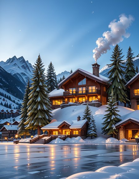 winter scene in Saint-Moritz pony