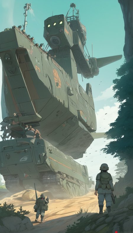 Astra militarum, scenery, detailed background, masterpiece, best quality, high quality, absurdres <lora:astra_militarum_xl_v1:1>, (Studio ghibli style, Art by Hayao Miyazaki:1.2), Anime Style, Manga Style, Hand drawn, cinematic, Sharp focus, humorous illustration, big depth of field, Masterpiece, concept art, trending on artstation, Vivid colors, Simplified style, trending on ArtStation, trending on CGSociety, Intricate, Vibrant colors, Soft Shading, Simplistic Features, Sharp Angles, Playful