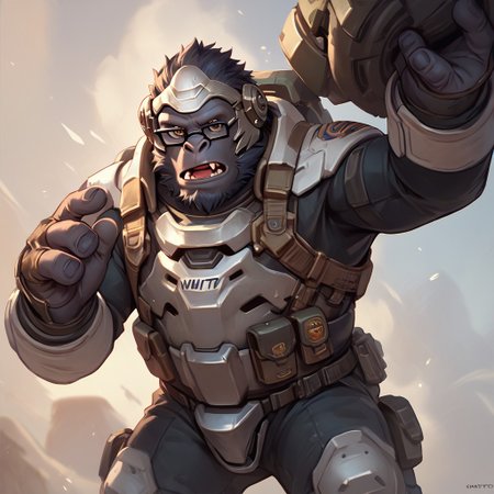 score_9, score_8_up, score_7_up, winston, gorilla boy, solo, 1boy, armor, helmet, glasses <lora:Winston_Pony:.80>