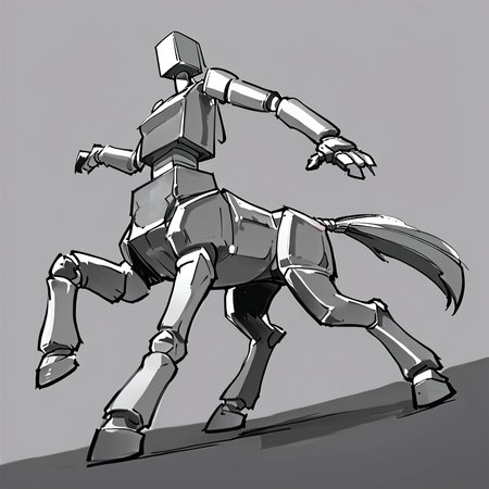 Pencil Sketch Drawing, score_9, score_8_up, score_7_up, score_6_up, score_5_up, score_4_up, source_anime, quadruped, a cute centaur girl, monochrome, greyscale, no humans, robot, mecha, ((centaur robot)), dynamic pose, flat color, sketch, black and white drawing, graphite drawing, score_9, score_8_up, score_7_up, score_6_up, score_5_up, score_4_up, source_pony,BoxPerson, monochrome, greyscale, no humans, robot, mecha, centaur robot, dynamic pose, flat color, sketch, cinematic, detailed, sharp detail,  <lora:BoxPerson:0.7>,  (breasts), <lora:Centaur_ponyxl_keyword:0.7>, graceful,  dynamic angle, extreme perspective,  <lora:[GP]Yaya hiyayaka style [Pony XL]:0.5>, Yaya Artstyle,  <lora:Yaya_Artstyle:0.5>, movement,  dynamic angle, foreshortening, dynamic pose, back view,  <lora:DynamicPoseXL_alpha1.0_rank4_noxattn_100steps:2>