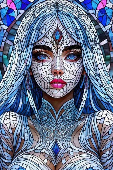 fantasy. a beautiful woman with a tight sexy dress. long hair. middle breasts. cute face. shy.
perfection style, vivid colors, colorful, glass, transparent, stained glass painting, EyeDetail, blh, 1dk