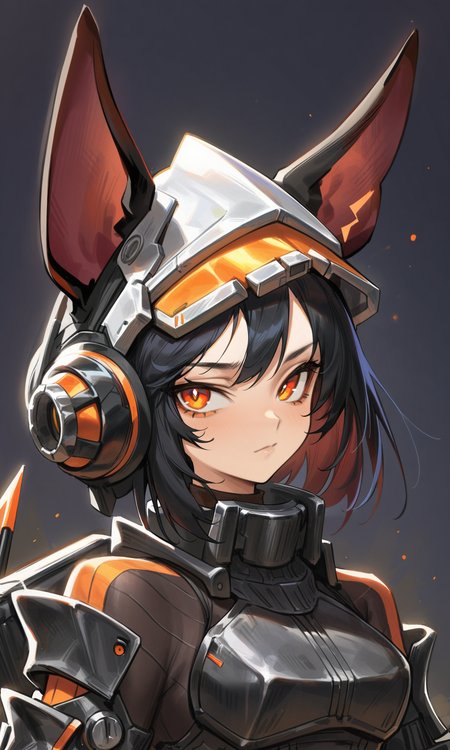 agoto, 1girl, solo, animal ears, black hair, helmet, standing, looking at viewer, orange eyes, upper body, portrait, 
masterpiece, best quality, very aesthetic, absurdres,
<lora:Agoto_xl:1><lora:Fixhands_anime_bdsqlsz_V1:1>