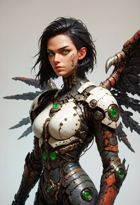 score_9, score_8_up, score_7_up, 
1girl, armor, weapon, wings, solo, shoulder armor, green eyes, pauldrons, black hair, looking at viewer, power armor,
evi@decrepPunk