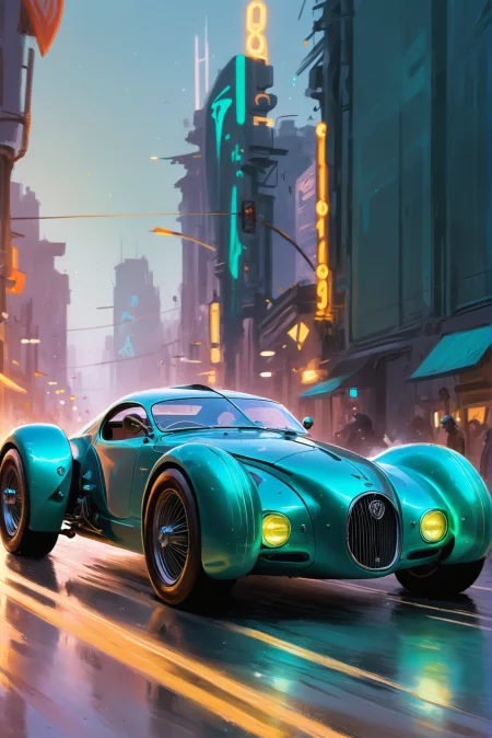 digital painting, aethertech 1930s retrofuturistic sports car<lora:EnvyAetherbornXL01:1>