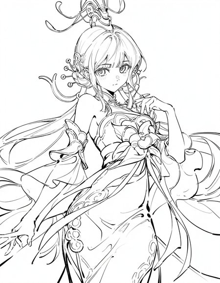 baiheliang,1girl,solo,looking at viewer,simple background,white background,cowboy shot,<lora:baiheliang-000012:1>,, masterpiece, best quality, very aesthetic, absurdres,newest, incredibly absurdres,, artist:yoneyama mai, (artist:wanke:1.1), artist:mocha, (cotton:1.1), artist:date, (senpen:1.1), artist:ciloranko, artist:noyu, noyu23386566, (artist:sho:0.8264462809917354), (sho lwlw:0.9090909090909091), year 2023, (solo:1.3310000000000004), lineart, monochrome