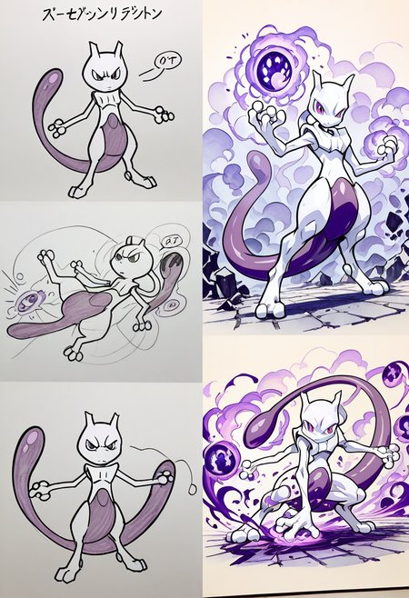 masterpiece, best quality,   <lora:MewtwoPokedexIXL:1.0>, zzMewtwo, solo, no humans, playing with a cat, psychic powers gently petting the cat, the cat oblivious, annoyed expression on mewtwoâs face, cozy room setting, cute and funny, humorous interaction, psychic powers, calm but exasperated  ,<lora:Pr0VsN00b:1.0>,