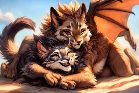 uploaded on e621, by carrot, by castitas, by reallynxgirl, by hioshiru, by loimu, by blotch, by kenket, by lizet,
FurryCore, 
catfolk,
Catra_Shera,
belladonna,
dragon,
(sexy pose), dynamic pose, NSFW, nude,
raised tail, paws, female, flat chest, 
lying on back, butt, presenting, spread legs, 
snuggling, kissing, playing, licking,
feral, furry female anthro cat, detailed and extremely fluffy body fur, tail, stripes, 2 girls, highly_detailed_face, symmetrical_eyes, fangs, open mouth, claws, young,
looking at viewer,
smile, blush, 
athletic, muscular, sleek,
brush stroke style, concept art, highly detailed, masterpiece, best quality, cinematic composition, 
sunlight, on a beach, 
masterpiece, best quality, realistic, (intricate:0.9), (high detail:1.4), film photography, {soft focus}, RAW photo, photorealistic, analog style, subsurface scattering, photorealism, absurd res,