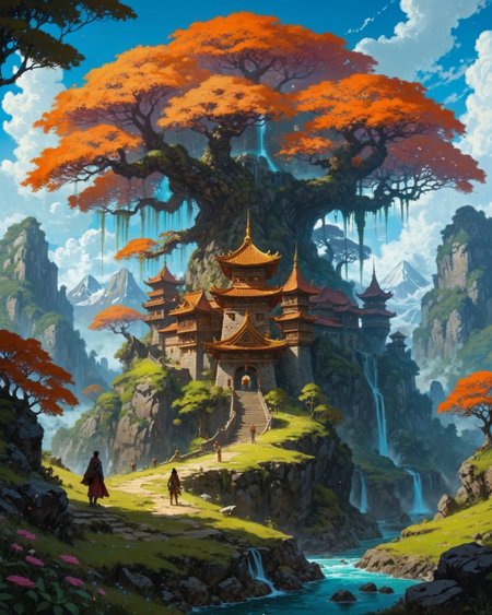 ethereal fantasy concept art of  ethereal fantasy concept art of  anime artwork Art painting by Takashi Murakami and Elena Zhurikhina and Dan Mumford, ,, mountain-pass fortress remains where iron-oxidized portcullises bloom with rust flowers, their strategic positions still contested by boulder-roll bear tactics,primeval jungles where plant-human hybrids tend bioluminescent orchards, the canopy alive with poison-dart fairies,
<lora:iLLMythG0thicL1nes:0.7> G0thicL1nes,
<lora:extremely_detailed:0.7> extremely detailed ,
<lora:add-detail-xl:0.7>,
<lora:softdigital2x2:0.15>,
<lora:EpicF4nta5yXL:0.3>, . anime style, key visual, vibrant, studio anime,  highly detailed . magnificent, celestial, ethereal, painterly, epic, majestic, magical, fantasy art, cover art, dreamy, magnificent, celestial, ethereal, painterly, epic, majestic, magical, fantasy art, cover art, dreamy