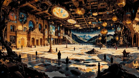 (skating rink) beautiful surreal space landscape, woman, intricate, very detailed, multilayer paint style, colorful, <lora:Hand v2:1> <lora:Anti-Blur:1> <lora:Insane Detail Slider:0.5>   <lora:Flux.1_Turbo_Detailer:0.6> <lora:flux-photo-transparent_Alpha_1.0:0.8> <lora:flux.1_lora_flyway_Epic-detail_v2:1> <lora:Painterly01b_CE_FLUX_AIT:0.8> pntrlyCE_style, <lora:VividlySurreal:0.8> <lora:PsykeV1:0.6>
