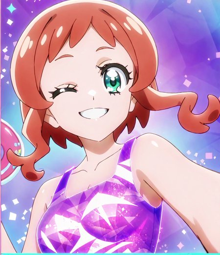score 9, score 8 up, score 7 up, detailed background, shiny skin,
<lora:iroha.pony:1>,
iroha, transform,
large breasts, 
one eye closed,