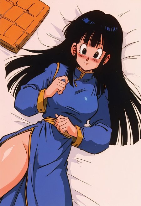 score_9, score_8_up, score_7_up, cozy bedroom. 1girl, chi-chi, bangs, black hair, blunt bangs, sidelocks, black eyes, earrings, long flowing hair, perfect face, perfect eyes, sexy, perfect body, laying down on military bunk bed, seductive look, wearing tight dress,  perfect hands, blushing, super cute, close up, pinup