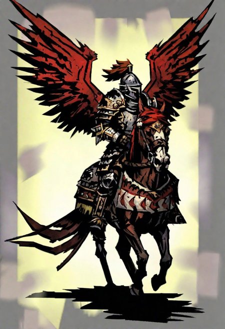 comicish artwork in dgst artstyle, winged hussar