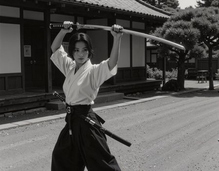 <lora:Dark_Gray_Photography_flux:3.14> <lora:Harakiri:3.14> <lora:Raiden_Shogun_Genshin_Impact_-_FLUX (1):3.14> <lora:Flux_Anime_Retro_Style-000017:3.14> <lora:katana-v01:3.14>