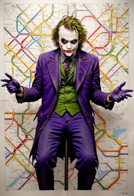 pen and paper sketch, <lora:xk3mt1ks:1> subway map of a joker, in the style of xk3mt1ks
