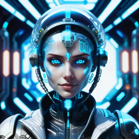 hyper detailed masterpiece, dynamic realistic digital art, awesome quality,DonMFr0stP4nkXL female spellbinder, biomechanical hackers, expert hackers merged with biotechnology, wired into cyberspace, legal age, slinky, sub-saharan african, deep blue eyes, oval ears, upturned nose, tapered chin, u-shaped jaw, plump cheeks,  diamond face shape with angular cheeks,   , silver curtain bangs hair, hope, solar-powered radiance, character basks in sunlight with arms outstretched, absorbing solar energy through integrated panels, reactive smart wings wearing digital reality print    biomech silk    sienna nanofiber cargo pants, vermilion holo-jacket, neon pulse lace-up boots, neural silk beanie, , sitting cross-legged, sitting cross-legged with a flirtatious smile, exuding charm and elegance, glowing tattoos and implants, underground resistance launching cybernetic guerrilla warfare against the military, corporate cyberpunk,snow, ice  <lora:DonMFr0stP4nkXL-000006:1>