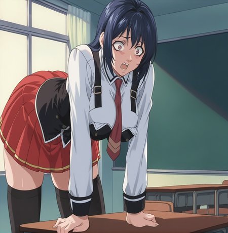 score_9, score_8_up,   pretty girl .     source_anime  <lora:3ible_3lack:0.9> Bibl3  .  in classroom      . wearing school uniform , skirt   good eyes.  detailed .     .   large breast     .    .   on fours. magic circle .  female shocked