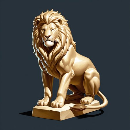 no humans, semrealic, cast shadow, sculpture of the lion, solo, simple background <lora:semi_real_icon:0.7>