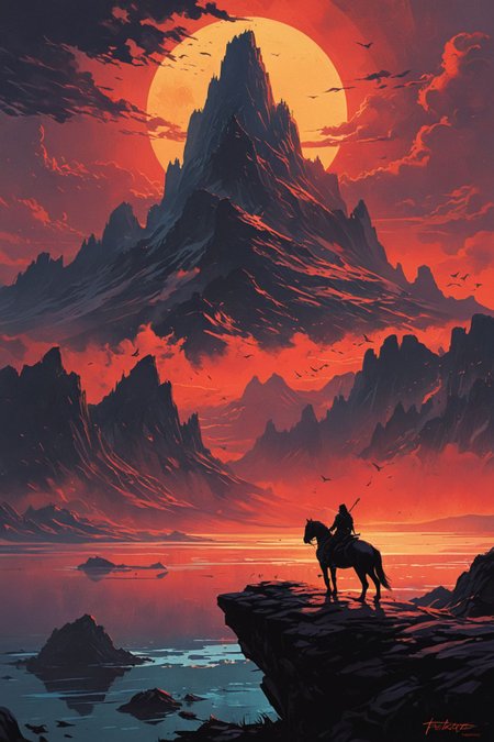 by Frank Frazetta and Jane Newland in the style of Alena Aenami <lora:EnvyAnimeSpeedpaintXL01:0.75>