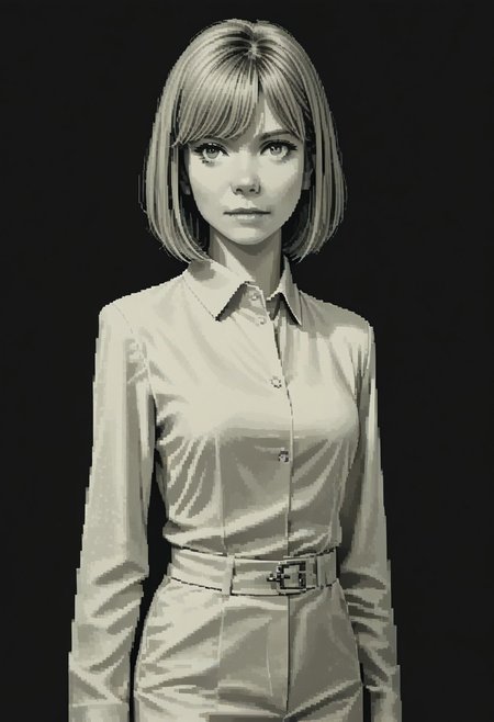 score_9, score_8_up, 
green theme, monochrome, pixel, source_anime, bold lines, flat colors,
very aesthetic, Expressiveh, belatricepamford, medium breasts, formal clothes, (skinny:0.3)
