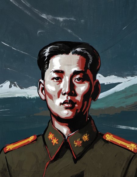 surreal painting of North Korean propaganda, dark theme, abstract painting background,  <lora:DiscoDeliriumXL-v1.2:1>