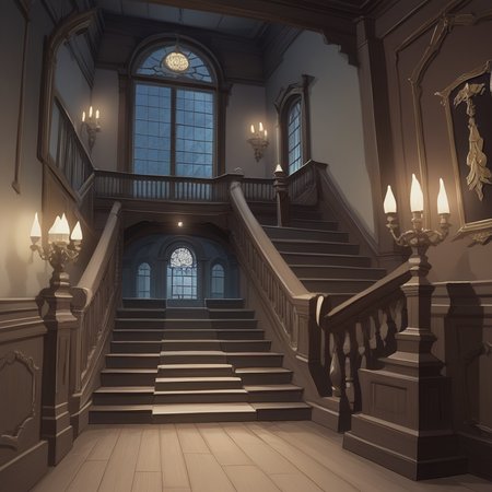 score_9, score_8_up, score_7_up, score_6_up, score_5_up, score_4_up, zPDXL2,source_anime,rating_questionable, solo, 1boy,  holding flashlight, cowboy shot, scared, <lora:Haunted_House:0.8> h4untedhouse, indoors, stairs, chandelier, window, night