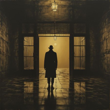 Nonbinary siluete, prison, landscape, doors, oriantal, techno, cell, lamp, hope, prison, ,8k, master piece, Cinematic, Beautiful Lighting, trending on Devianart, surreal Art, Fantasy, Digital Art, Impressionistic, Surrealist,