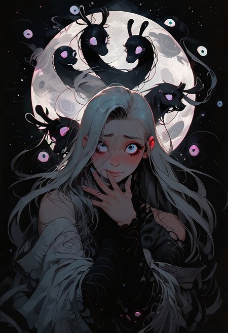 score_9
detailed face, portrait, face focus, 
Expressiveh, g0thicPXL, glowing, neon, shy happy,
ghost sexy girl, sexy ghost, wide hips, gooey, slimy, transparent, in creepy cemetery, starry sky, moon shining, mult13y3, multiple eyes, eyes,