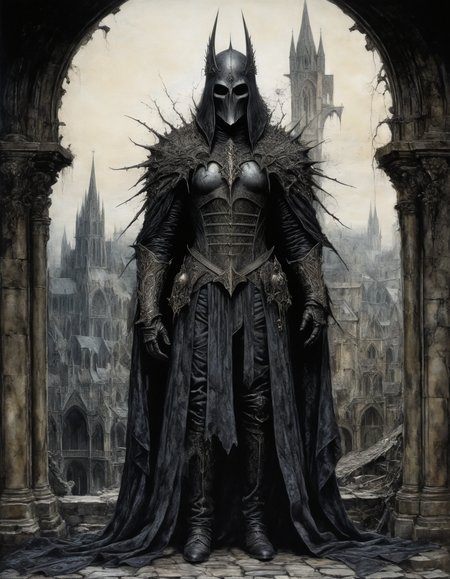 by ian miller,  (gothic but extremely beautiful:1.4), (masterpiece, best quality:1.4) , in the style of nicola samori,
full shot, wide angle view
<lora:epi_noiseoffset2:0.5> <lora:add-detail-xl:1> <lora:xl_more_art-full_v1:0.5>  <lora:NicolaSamori:0.7>