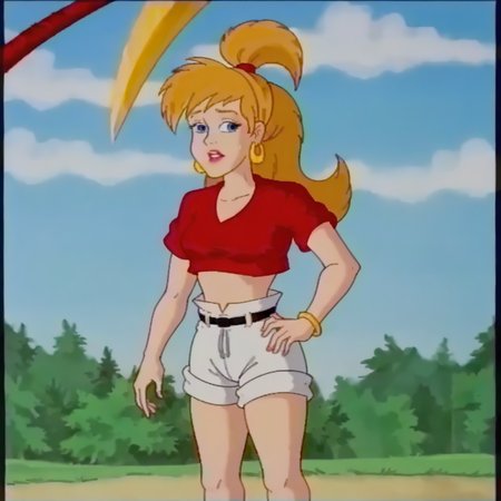 score_9,   solo, woman,  <lora:Tara Boumdeay XL:0.8> tara boumdeay, attack of the killer tomatoes, clean lines,