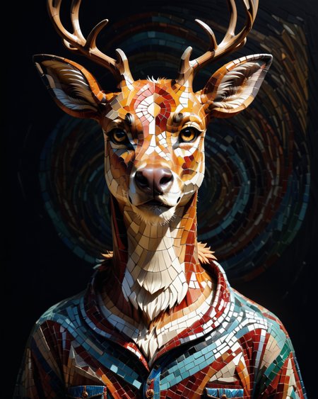 score_9, score_8_up, score_7_up, intricate details, rating_safe,
 <lora:MosaicStyle:1>,
1boy(Mosaic, made from colored stone pieces, 
anthro furry, red deer, 
full body, looking at the viewer, solo, smiling), black background, 
<lora:ral-chrosc-clr:0.3>, ral-chrosc-clr,
<lora:xl_more_art-full_v1:0.3>,
<lora:add-detail-xl:0.3>